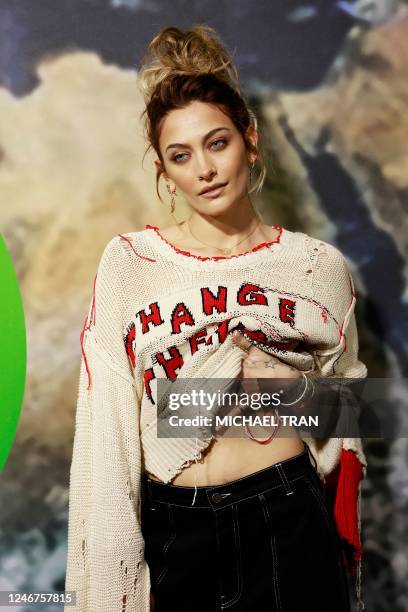 Model/actress/singer Paris Jackson arrives at the Stella McCartney X Adidas party at the Henson Recording Studios in Los Angeles, California, on...