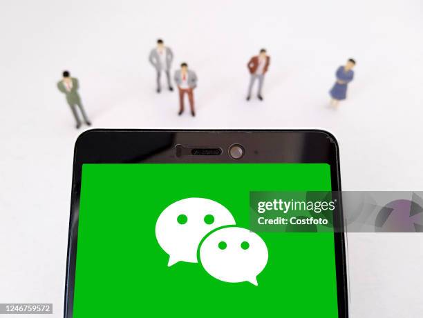 Illustration: wechat, Suqian, Jiangsu, China, February 3, 2023. Multiple wechat accounts can be registered with the same mobile phone number.
