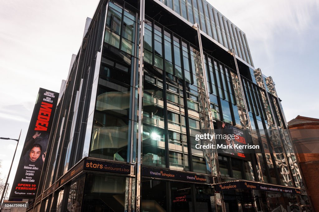 The exterior of the Soho Place theatre is pictured on 30 January 2023 ...