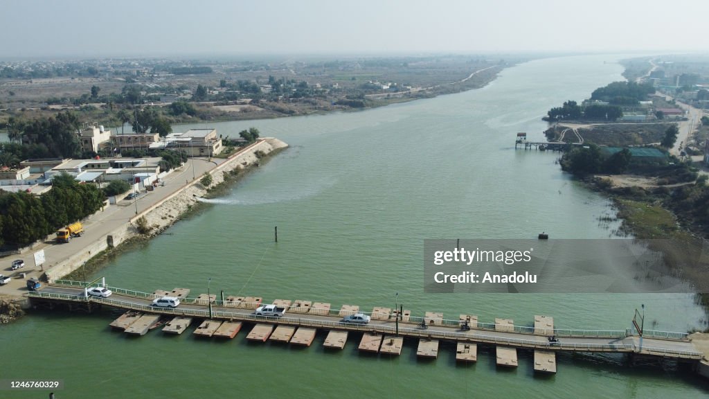 Basra Rivers An aerial view of the Al-Qurnah region in Basra, Iraq on January 31 ...
