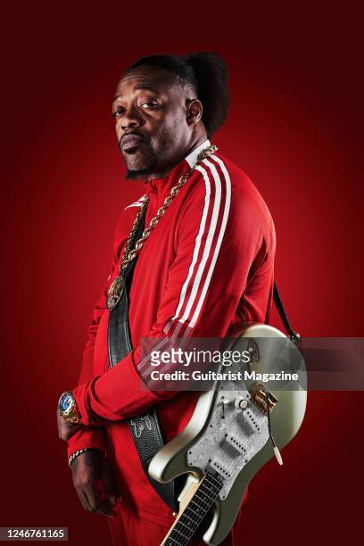 Portrait of American blues rock musician Eric Gales, photographed in Bath, England, on November 5, 2021.