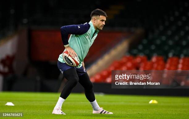Wales , United Kingdom - 3 February 2023; Conor Murray during the Ireland rugby captain's run at Principality Stadium in Cardiff, Wales.