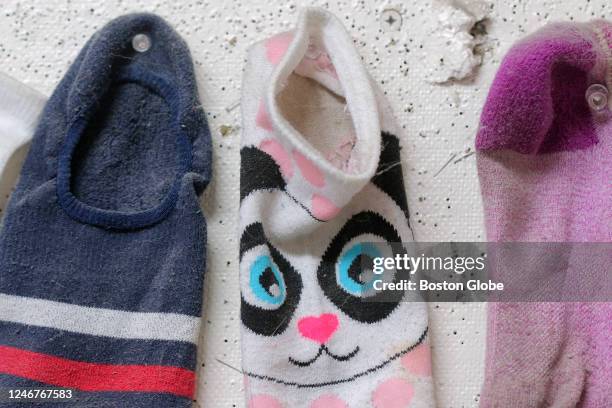 Northampton, MA The panda sock is the oldest one on display. Jason Foster, owner of Northamptons Masonic Street Laundry, keeps a gallery of lost...