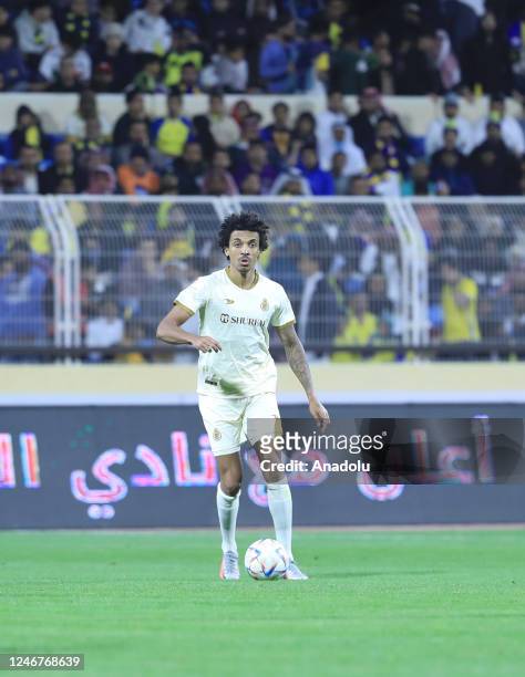 Luiz Gustavo of Al Nassr in action during the Saudi Pro League football match between Al Fateh v Al Nassr at Prince Abdullah bin Jalawi Stadium in Al...