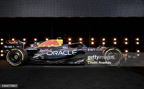 View of Formula One 2023 car as Red Bull launches it in New York, United States on February 03, 2023.