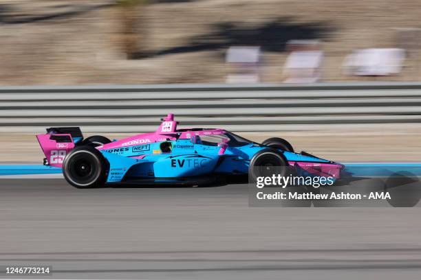 Devlin DeFrancesco of Canada driving a Honda for Andretti Steinbrenner Autosport during day two of the NTT IndyCar Series Open Testing at The Thermal...