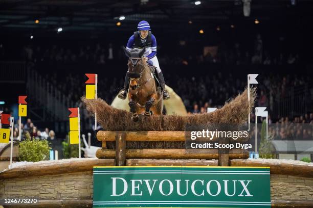 Benjamin Massie riding Cupidon du Cardonne during the Jumping International de Bordeaux on February 3, 2023 in Bordeaux, France.