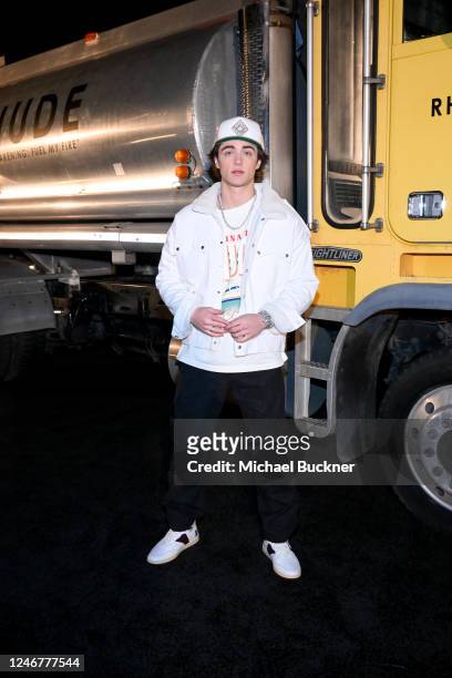 Asher Angel at "Rhude Awakening: Fuel My Fire" A/W 2023 Runway Show held on February 3, 2023 in Los Angeles, California.