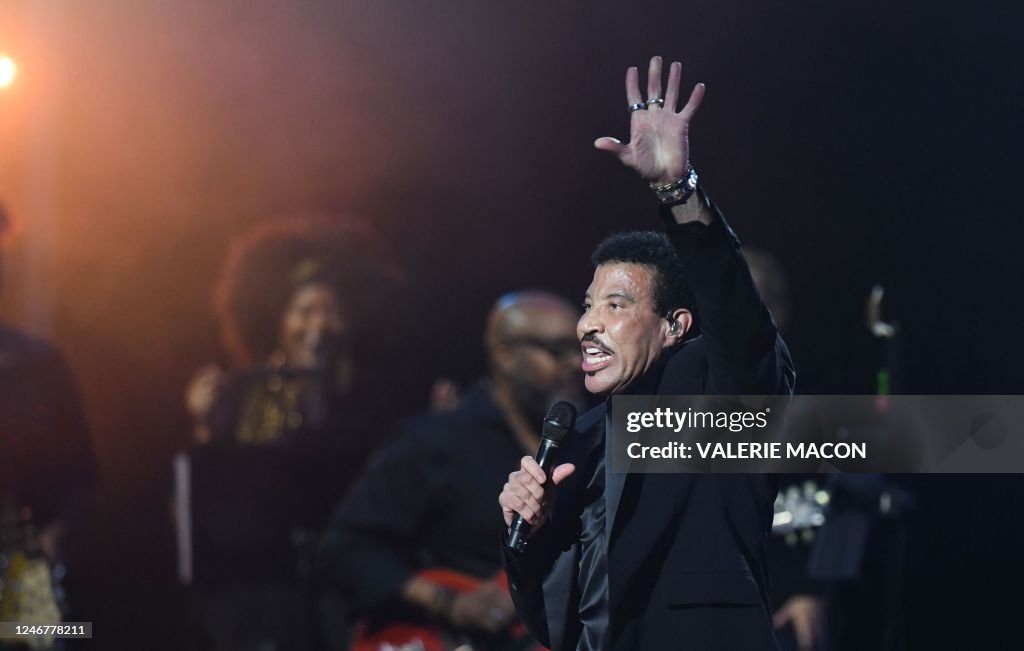 Lewis Ritchie Singer US singer Lionel Ritchie performs on stage during the 2023 MusiCares ...