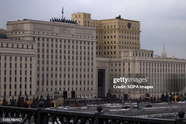 Pantsir-S1 is seen on the roof of the Russian Defense Ministry in Moscow. More of the medium-range surface-to-air missile and anti-aircraft artillery...