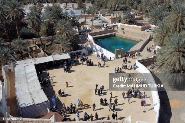 Picture taken on February 1 shows a general view of the Libyan town of Ghadames, a desert oasis some 650 kilometers southwest of the capital Tripoli,...