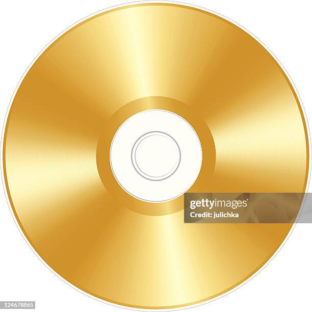 stockillustraties, clipart, cartoons en iconen met gold cd - compact disc