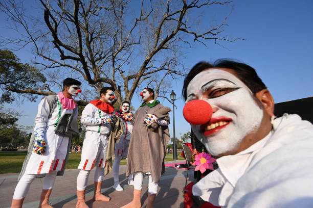 IND: Theater Clown Artists Perform Live Rabindranath Tagore's Drama Post Office On Occasion Of AMRITPEX 2023