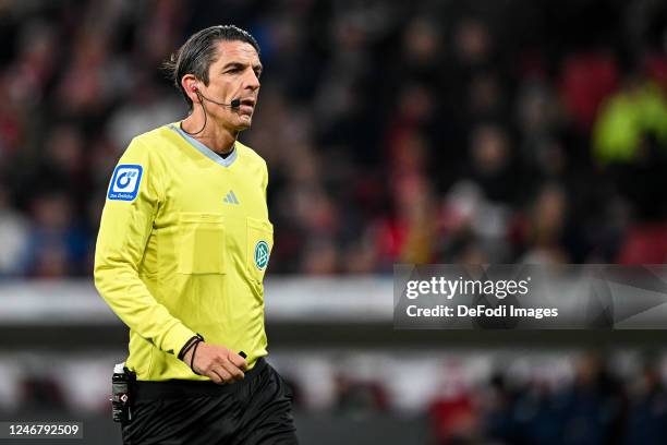 Referee Deniz Aytekin Looks on during the DFB Cup round of 16 match between 1. FSV Mainz 05 and FC Bayern München at MEWA Arena on February 1, 2023...