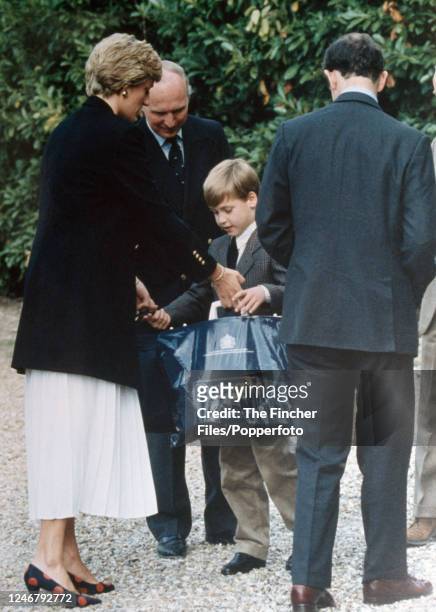 Prince William's first day at Ludgrove Preparatory School in Bracknell, with his parents, Princess Diana and HRH Prince Charles , on 10th September...
