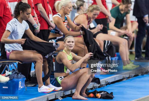 Marika Majewska , Pia Skrzyszowska during World Athletics Indoor Tour Bronze, Orlen Cup 2023 in Lodz, Poland on February 4, 2023.