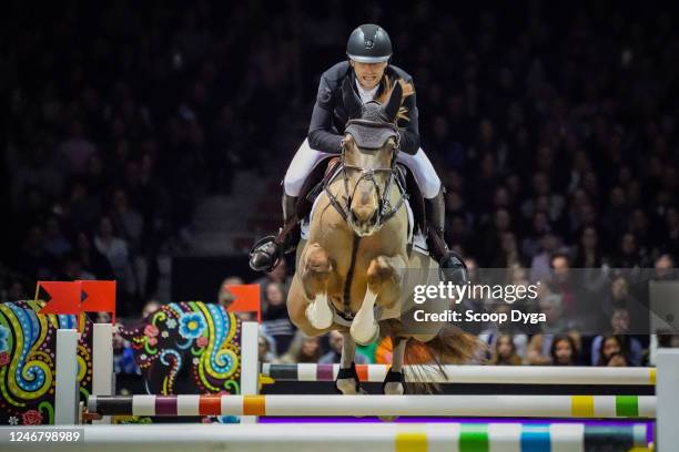 Pieter Devos riding Mom's Toupie de la Roque during the Jumping International de Bordeaux on February 4, 2023 in Bordeaux, France.