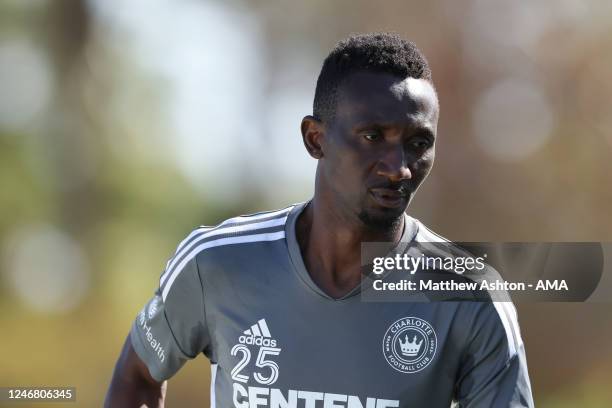 Harrison Afful of Charlotte FC during the MLS Pre-Season 2023 Coachella Valley Invitational match between Vancouver Whitecaps FC v Charlotte FC at...