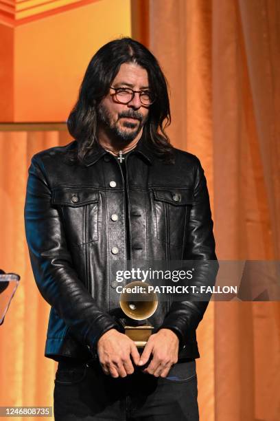 Musician Dave Grohl receives the Lifetime Achievement Award for Nirvana during the Recording Academys Special Merit Awards at the Wilshire Ebell...