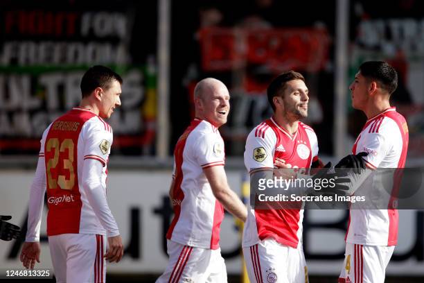 Dusan Tadic of Ajax celebrates 0-1 with Edson Alvarez of Ajax, Davy Klaassen of Ajax, Steven Berghuis of Ajax during the Dutch Eredivisie match...