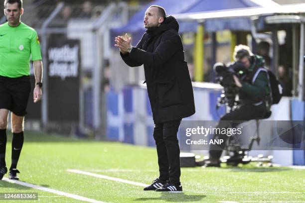 Ajax coach Johnny Heitinga during the Dutch premier league match between SC Cambuur and Ajax at the Cambuur Stadium on February 5, 2023 in...