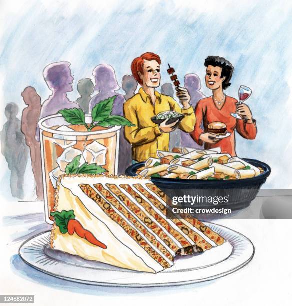 festival food - carrot cake stock illustrations