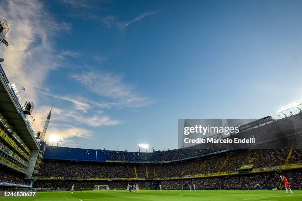 General view of Estadio Alberto J. Armando during a match between Boca and Central Cordoba as part of Liga Profesional 2023 at Estadio Alberto J....