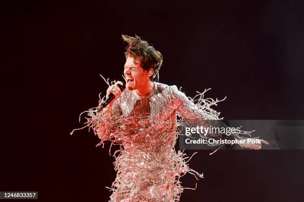 Harry Styles at the 65th Annual GRAMMY Awards held at Crypto.com Arena on February 5, 2023 in Los Angeles, California.