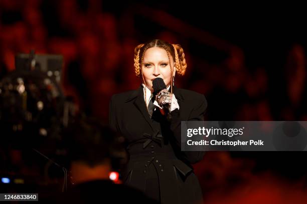 Madonna at the 65th Annual GRAMMY Awards held at Crypto.com Arena on February 5, 2023 in Los Angeles, California.