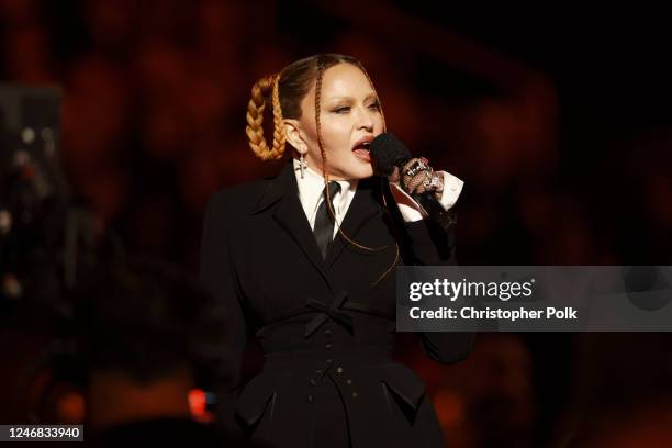 Madonna at the 65th Annual GRAMMY Awards held at Crypto.com Arena on February 5, 2023 in Los Angeles, California.