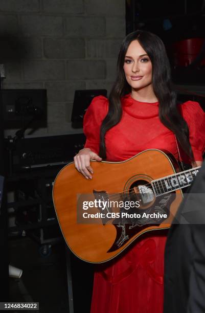 Kacey Musgraves backstage at THE 65TH ANNUAL GRAMMY AWARDS, broadcasting live Sunday, February 5, 2023 on the CBS Television Network, and available...