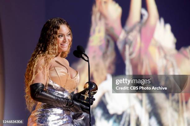 Beyonce at THE 65TH ANNUAL GRAMMY AWARDS, broadcasting live Sunday, February 5, 2023 on the CBS Television Network, and available to stream live and...