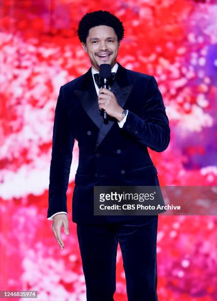 Trevor Noah at THE 65TH ANNUAL GRAMMY AWARDS, broadcasting live Sunday, February 5, 2023 on the CBS Television Network, and available to stream live...