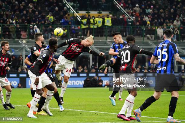 Lautaro Martinez scores the goal during the match between FC Internazionale and AC Milan, Serie A, at Giuseppe Meazza Stadium on February 05th, 2023.