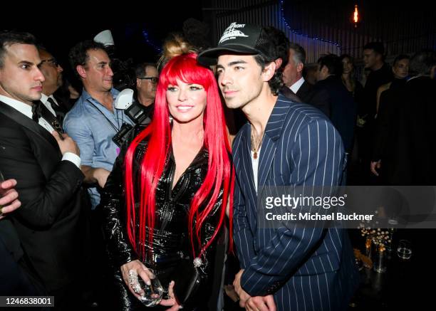 Shania Twain and Joe Jonas at the Universal Music Group Grammy Awards After-Party held at Milk Studios on February 5, 2023 in Los Angeles, California.