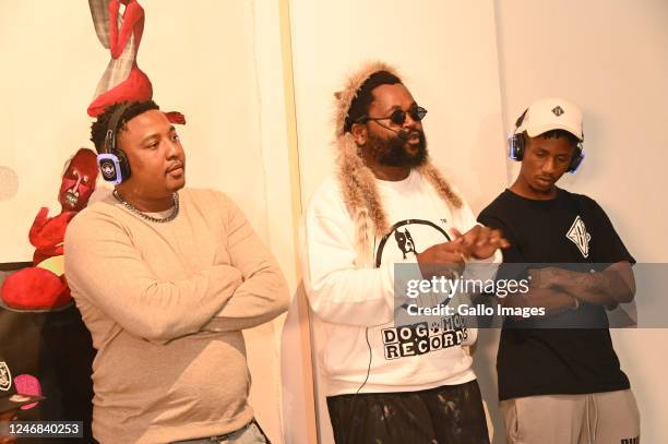 Sjava & Emtee at the listening session and launch of new album, Isibuko at Circa Art Gallery on January 26, 2023 in Johannesburg, South Africa....