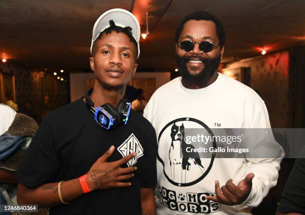 Emtee & Sjava at the listening session and launch of new album, Isibuko at Circa Art Gallery on January 26, 2023 in Johannesburg, South Africa....