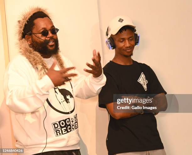 Sjava & Emtee at the listening session and launch of new album, Isibuko at Circa Art Gallery on January 26, 2023 in Johannesburg, South Africa....