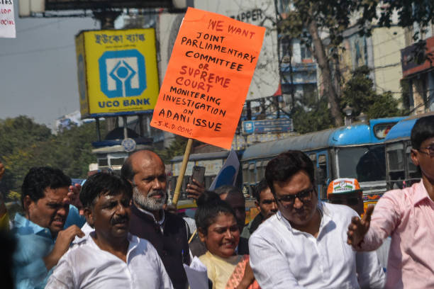 IND: Protest Of Congress Party Against Gautam Adani In Kolkata