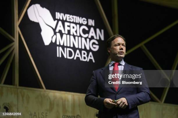 Benedikt Sobotka, chief executive officer of Eurasian Resources Group BV, speaks on the opening day of the Investing in African Mining Indaba in Cape...