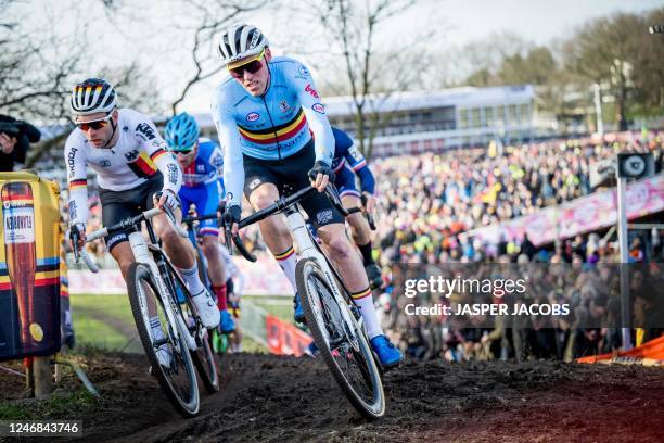 Belgian Timo Kielich pictured in action during the Men Elite race at the UCI Cyclocross World Championships, in Hoogerheide, The Netherlands on...