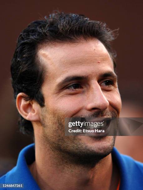 Ludovic Giuly of Barcelona is seen prior to the UEFA Super Cup match between Barcelona and Sevilla at the Stade Louis II on August 25, 2006 in Monaco.