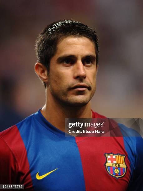 Sylvinho of Barcelona is seen prior to the UEFA Super Cup match between Barcelona and Sevilla at the Stade Louis II on August 25, 2006 in Monaco.