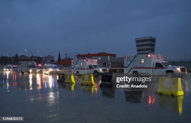 The Iraqi Kurdish Regional Government sent aid convoy for earthquake victims in Kahramanmaras province of Turkiye, on February 06, 2023 in Duhok,...