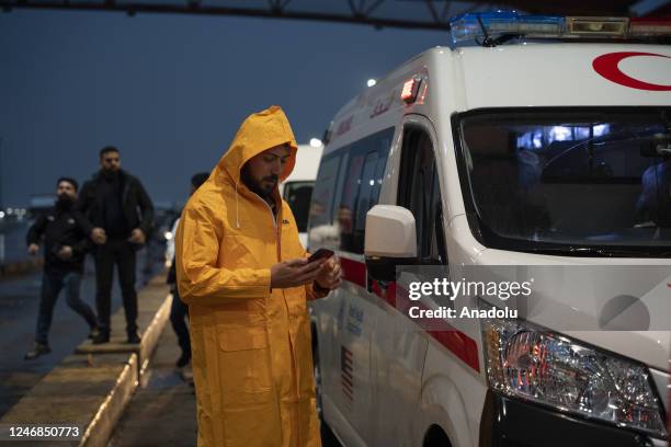 The Iraqi Kurdish Regional Government sent aid convoy for earthquake victims in Kahramanmaras province of Turkiye, on February 06, 2023 in Duhok,...