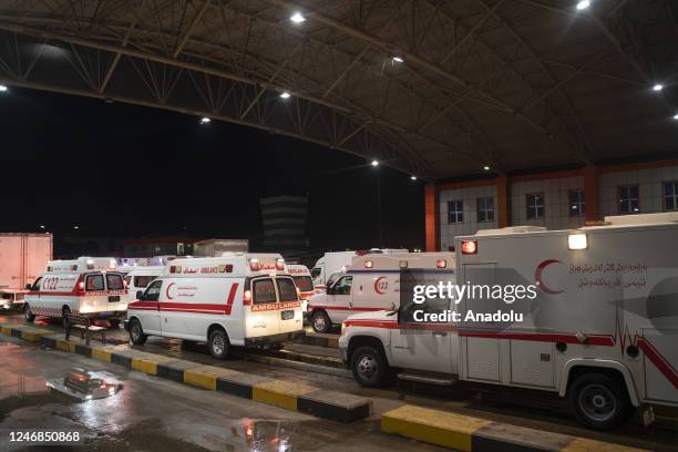 The Iraqi Kurdish Regional Government sent aid convoy for earthquake victims in Kahramanmaras province of Turkiye, on February 06, 2023 in Duhok,...