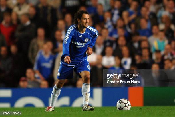 Ricardo Carvalho of Chelsea in action during the UEFA Champions League Group A match between Chelsea and Barcelona at the Stamford Bridge on October...