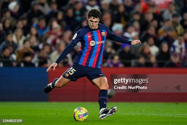 Andreas Christensen centre-back of Barcelona and Denmark in action during the LaLiga Santander match between FC Barcelona and Sevilla FC at Spotify...