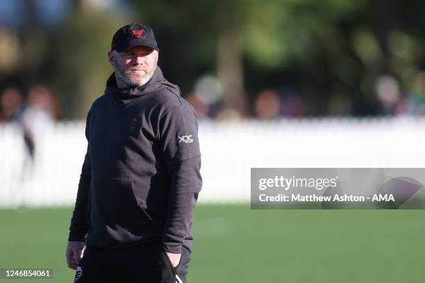 Wayne Rooney the head coach / manager of DC United during the MLS Pre-Season 2023 Coachella Valley Invitational match between D.C. United v LAFC at...