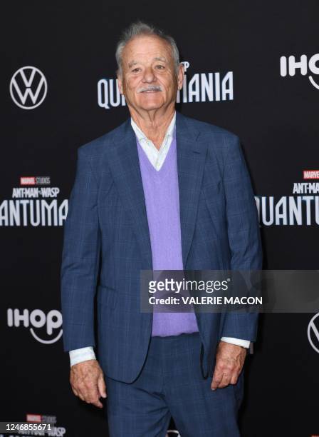 Actor Bill Murray arrives for the World Premiere of Marvels "Ant-Man and the Wasp: Quantumania" at the Regency Village Theatre in Los Angeles,...